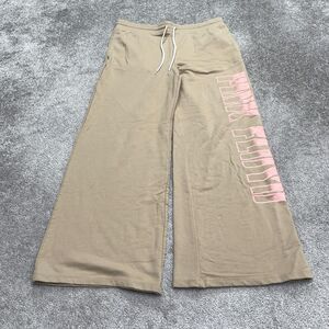 Pink Floyd Wide Leg Sweatpants Women XL Brown Graphic Elastic Waist Casual 34x29